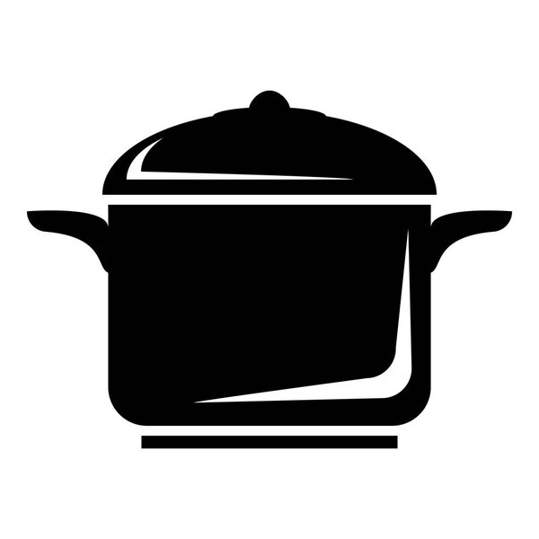 Pan for cooking icon, simple style