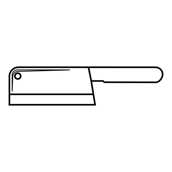 Küchenmesser-Ikone, Outline-Stil — Stockvektor