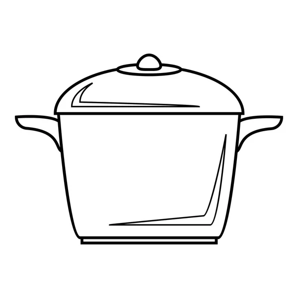 搪瓷的锅图标，大纲样式 — 图库矢量图片