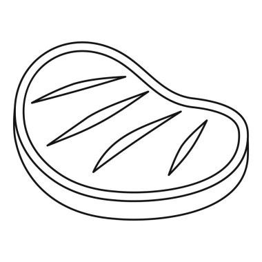 Izgara dana biftek simgesi, anahat stili