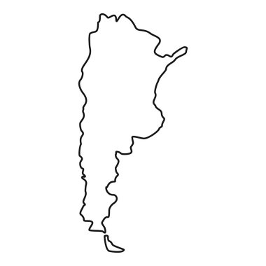 Argentina map icon, outline style clipart