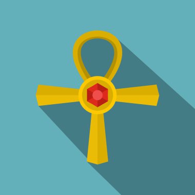 Ankh sembol simge, düz stil