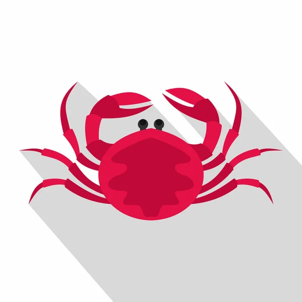 Big pink crab icon, flat style — Stock Vector