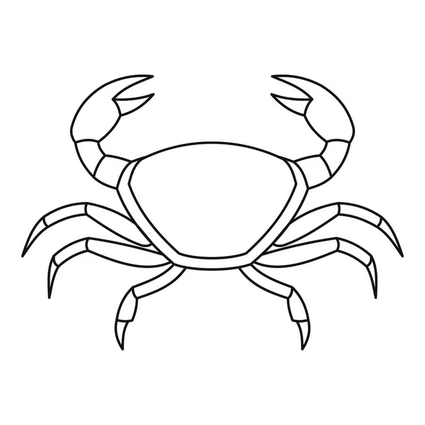 Crab icon, outline style — Stock Vector
