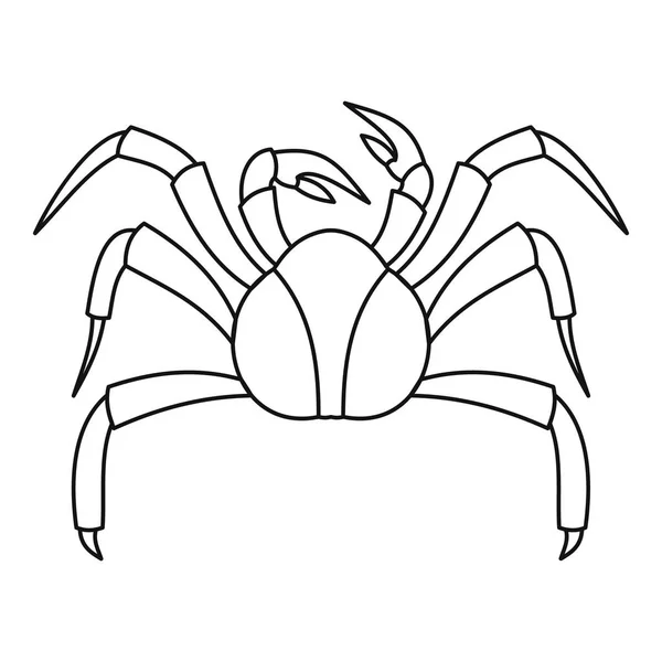 Crabe icône de l'animal marin, style contour — Image vectorielle