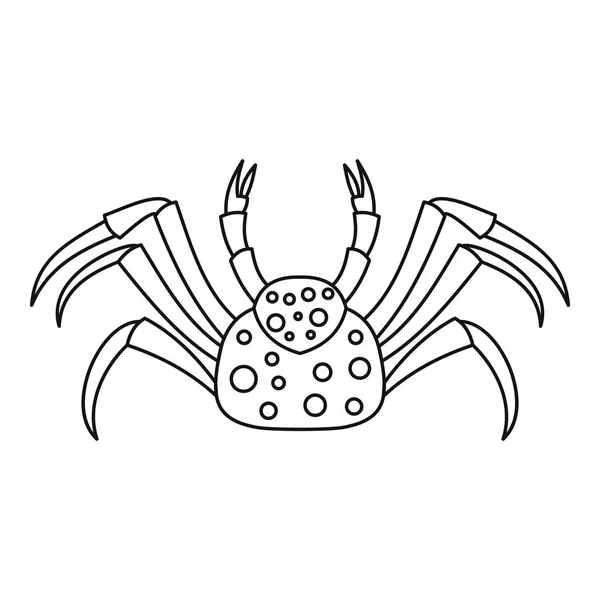 Icône de crabe pointillé, style contour — Image vectorielle