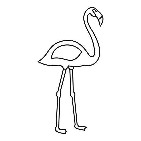 Icona dell'uccello fenicottero, stile contorno — Vettoriale Stock
