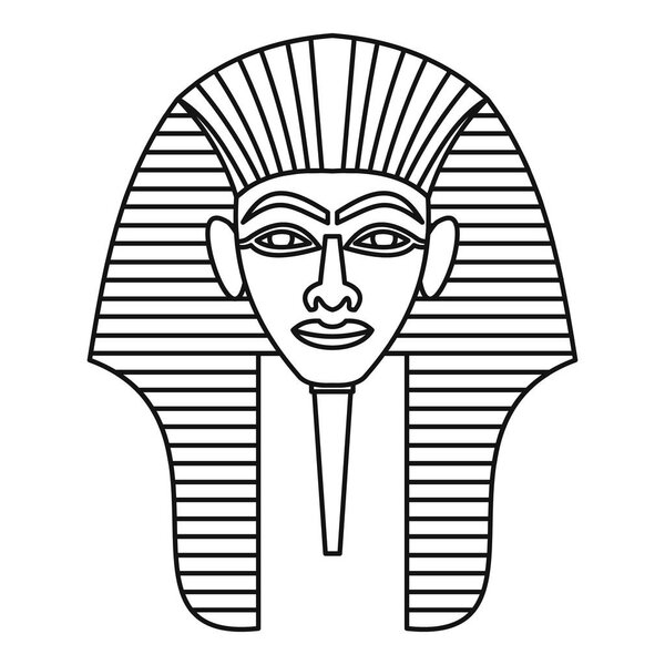 Иконка маски египетских фараонов, стиль набросков
