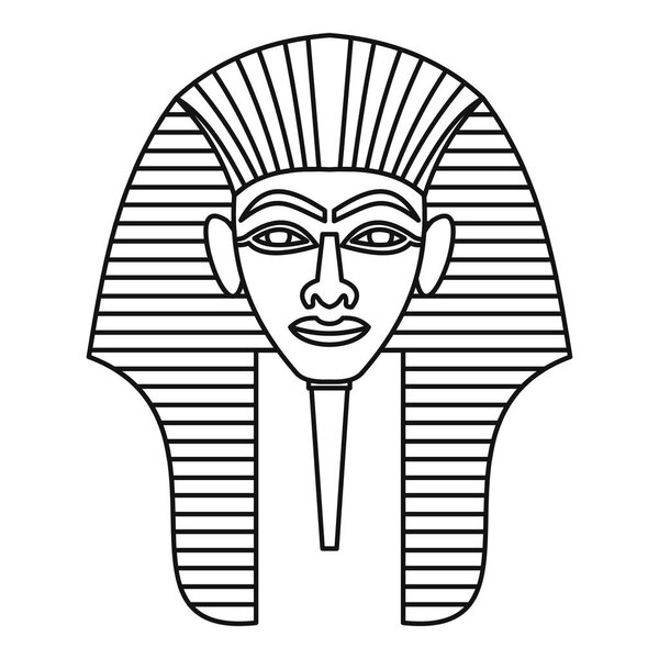 Egyptian pharaohs mask icon, outline style