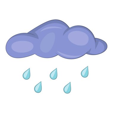 Simge, karikatür tarzı bulut ile yağmur damlaları