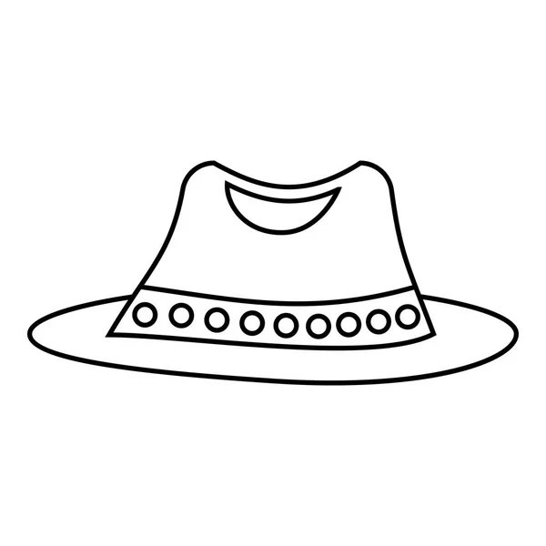 Icona del cappello, stile contorno — Vettoriale Stock