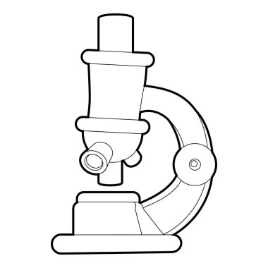 Mikroskop simgesi, izometrik 3d stili