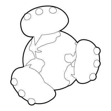 Küresel iletişim simgesi, izometrik 3d stili