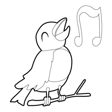 Kuş ötüşü simgesi, izometrik 3d stili