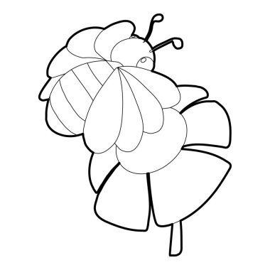 Arı çiçek simgesini, izometrik 3d stili