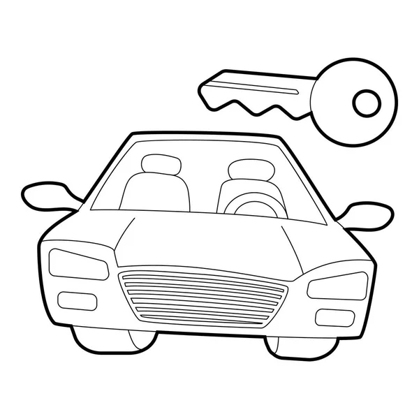 Автомобиль и значок ключа, изометрический 3d стиль — стоковый вектор