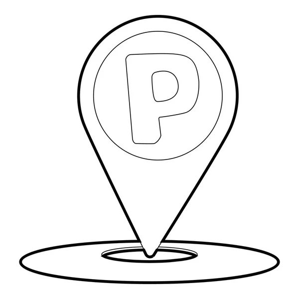Mapa puntero con el icono de la señal de aparcamiento — Vector de stock