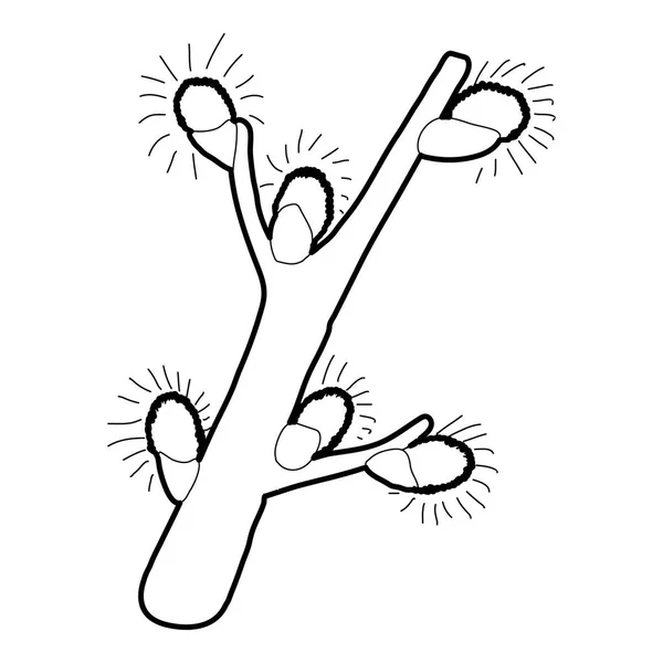 Frühling blühende Zweig Symbol, isometrische 3D-Stil — Stockvektor