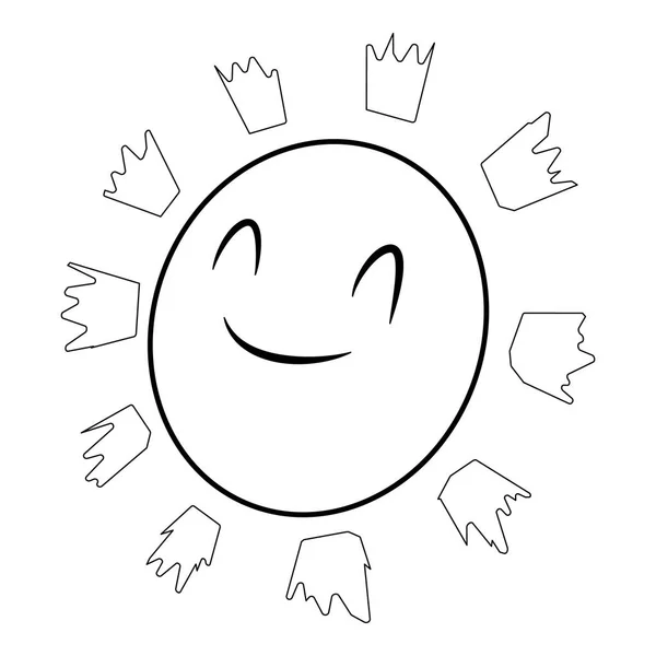 Иконка солнца, изометрический 3d стиль — стоковый вектор