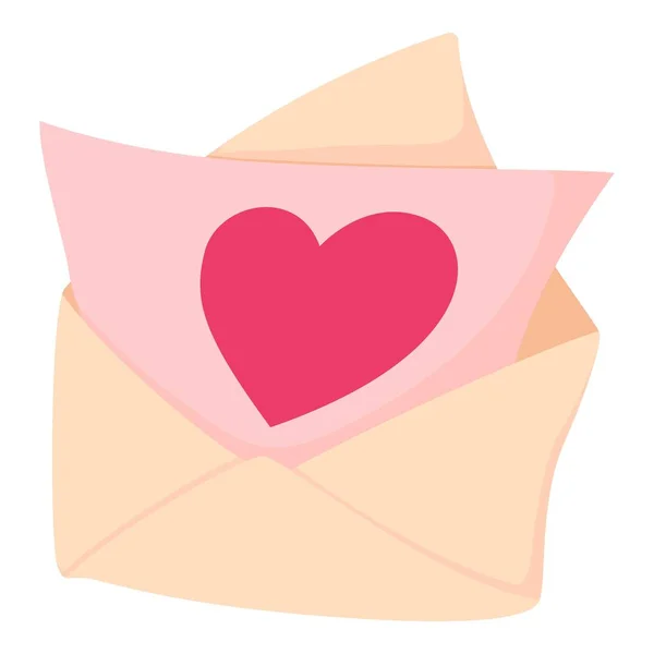 Envelope com ícone de coração rosa Valentim —  Vetores de Stock