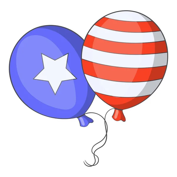 Independence day balloons icon, cartoon style — Stock Vector