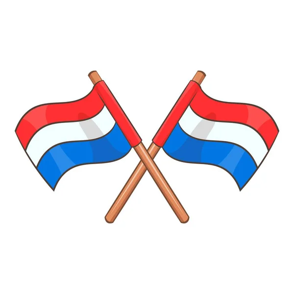 Drapeau des Pays-Bas icône, style dessin animé — Image vectorielle