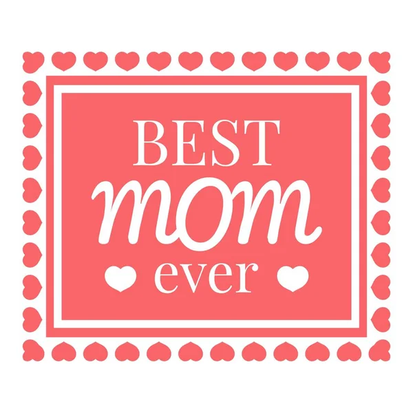 Best mom card icon, cartoon style — Stock Vector