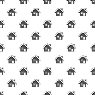 Karlı ev desen, basit tarzı