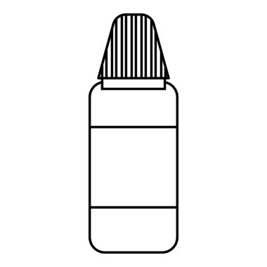 Plastik şişe simgesi, anahat stili