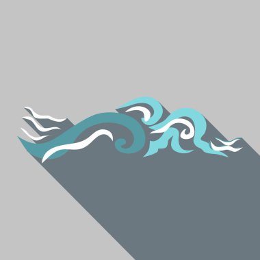 Dalgalanma dalga simgesi, düz stil