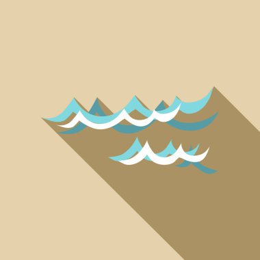 Sakin deniz simgesi, düz stil