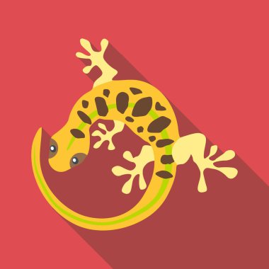 Benekli kertenkele simgesi, düz stil