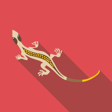 Gri kertenkele simgesi, düz stil