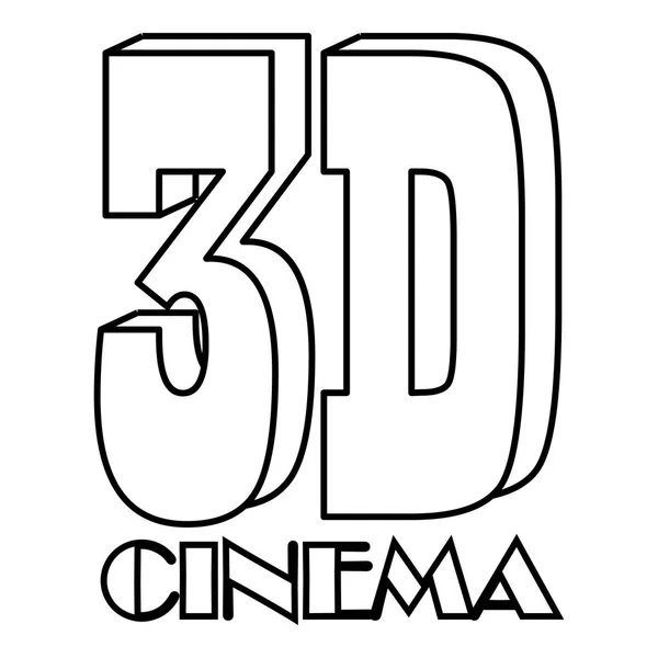 Icône de cinéma, style contour — Image vectorielle