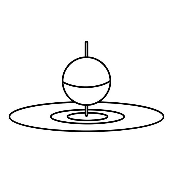 Kis úszó bobber ikon, vázlat stílusában — Stock Vector