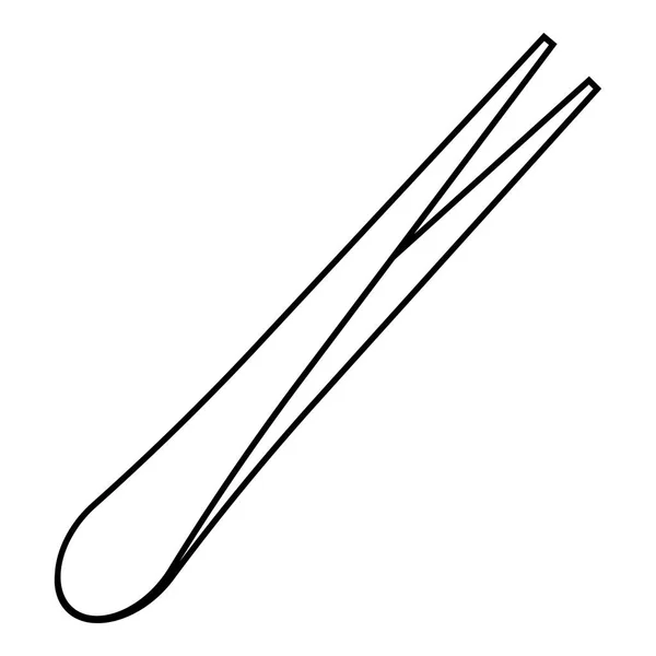 Icono de pinzas de cejas, estilo de contorno — Vector de stock