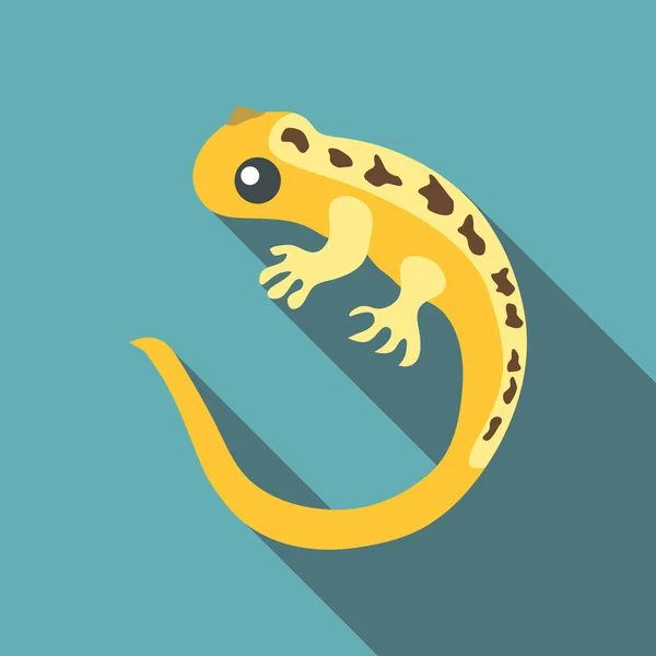Жовта ікона ящірка, плоский стиль — стоковий вектор