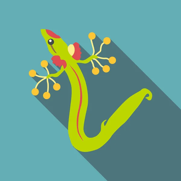 Mała ikonka gecko, płaski — Wektor stockowy