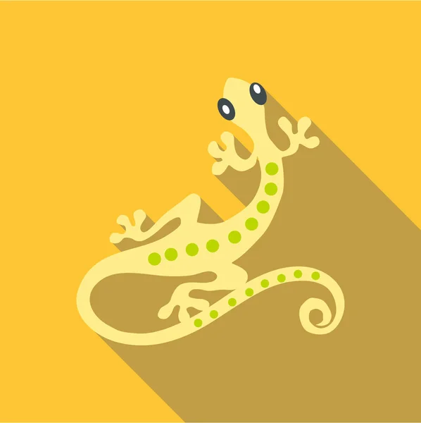 Kleines Gecko-Symbol, flacher Stil — Stockvektor