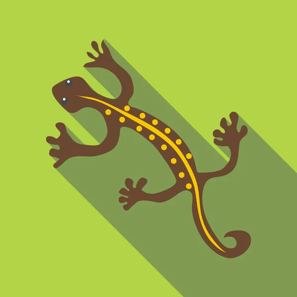 Ícone de lagarto marrom, estilo plano — Vetor de Stock