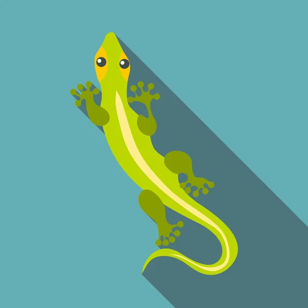 Pequeño icono de lagarto inteligente, estilo plano — Vector de stock
