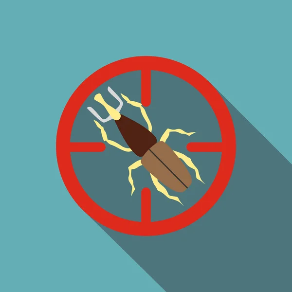 Grote bug pictogram, vlakke stijl — Stockvector