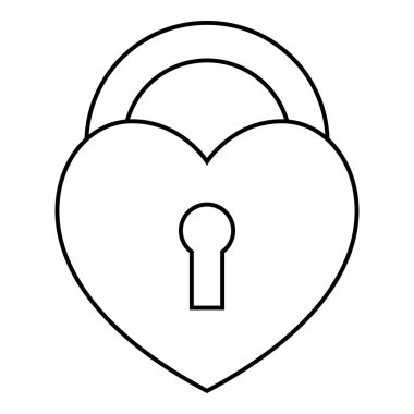 Kalp kilit simgesi, anahat stili