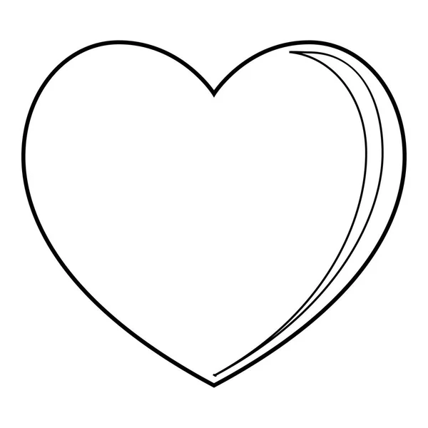 Icono de corazón grande, estilo de esquema — Vector de stock