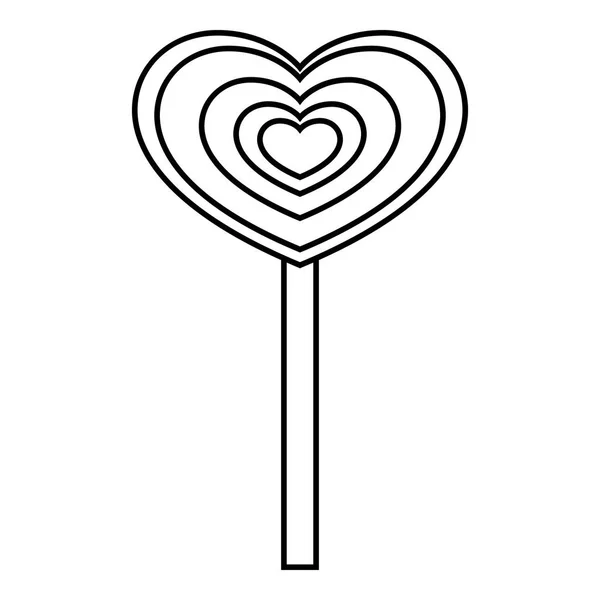 Herz Süßigkeiten Symbol, Umriss Stil — Stockvektor