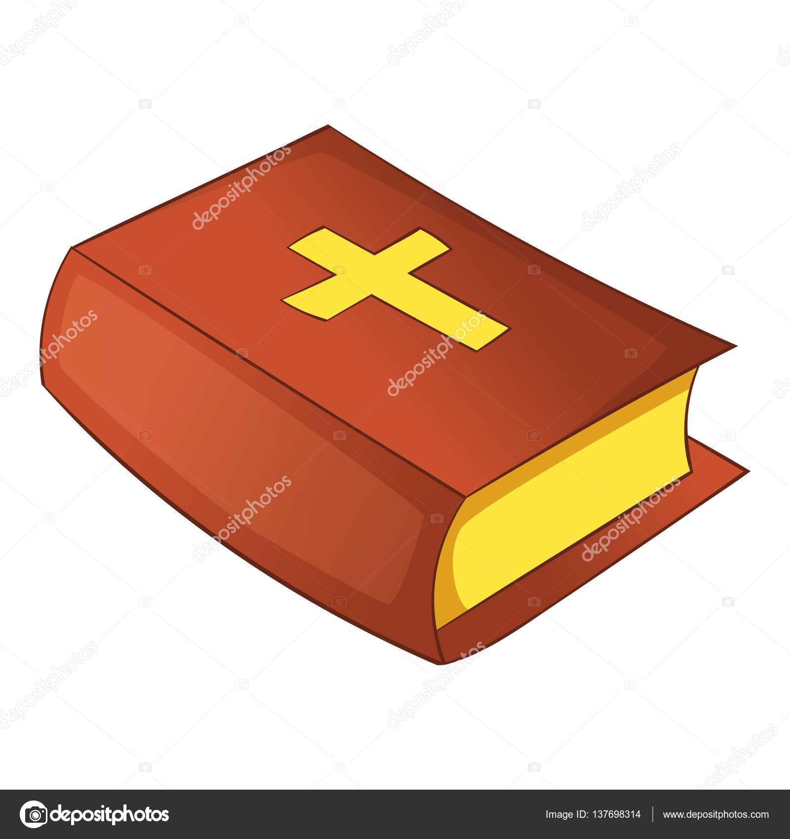 Icono de la Biblia, estilo de dibujos animados — Vector de stock