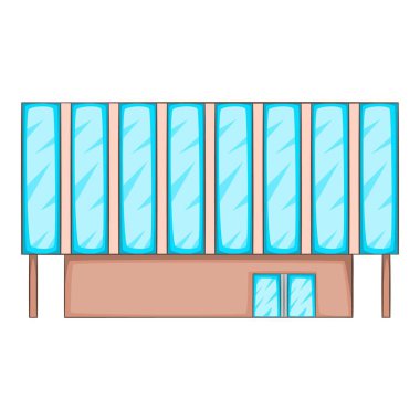 Güneş pili bina simgesi, karikatür tarzı