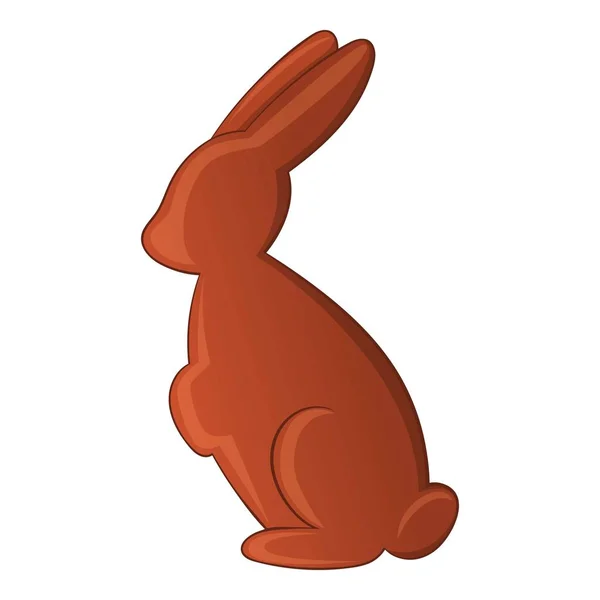 Chocolate easter bunny icon, cartoon style — Stock Vector