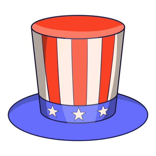 Amerikaans hoed pictogram, cartoon stijl — Stockvector
