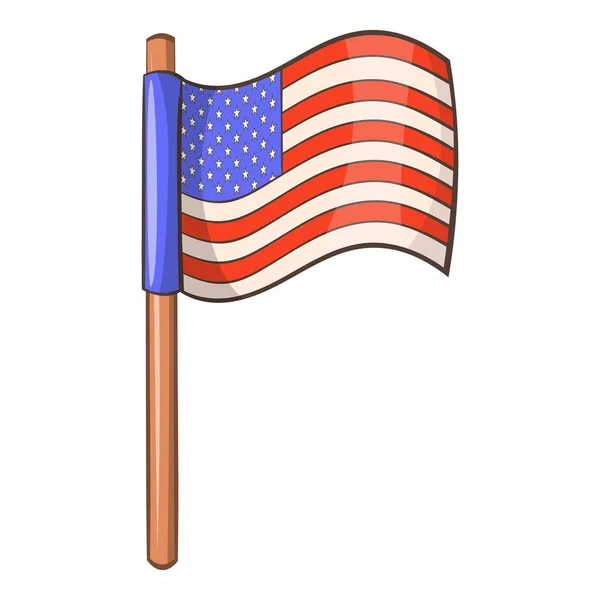 Icono de la bandera americana, estilo de dibujos animados — Archivo Imágenes Vectoriales